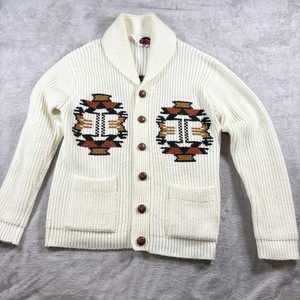 60s Cowichan sweater クリーム色 wool cowichan sweater 60s 70s 