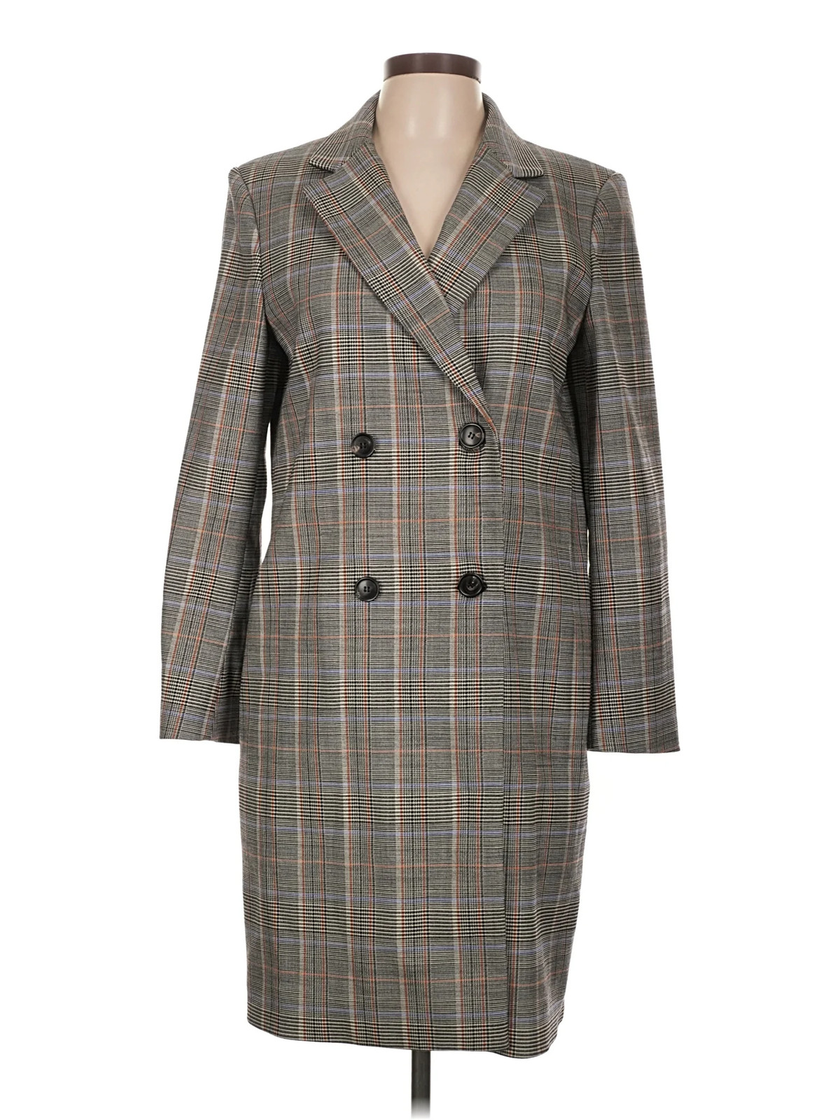 Theory Women Gray Wool Coat L