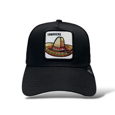 Mexican Sombrero Embroidered Patch Mesh Back Snapback Cap