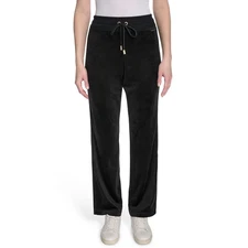 Halston Women's Velour Ribbed Pant Size Small Black