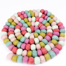 Easter Felt Ball Pom Pom Garland  9 Ft Pink Pastel Garland for Mantle, Wall,...