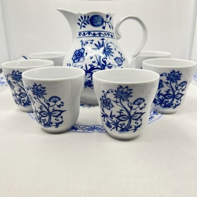 Kahla Zwiebelmuster Porzellan Saftset Wasserset für 6 Personen dishwashersafe