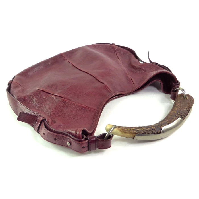 Yves Saint Laurent Mombasa Bordeaux One Shoulder Bag Handbag Horn