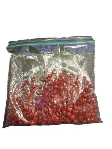 Red 9MM Barrel Pony Beads 252 Pcs Craft Supplies DIY Jewelry Beading