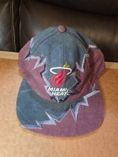Vintage Miami Heat Hat Cap Snapback Jagged Edge Drew Pearson 90s