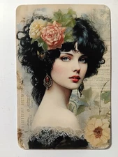 Swap cards Modern playing card back Vintage look Lady