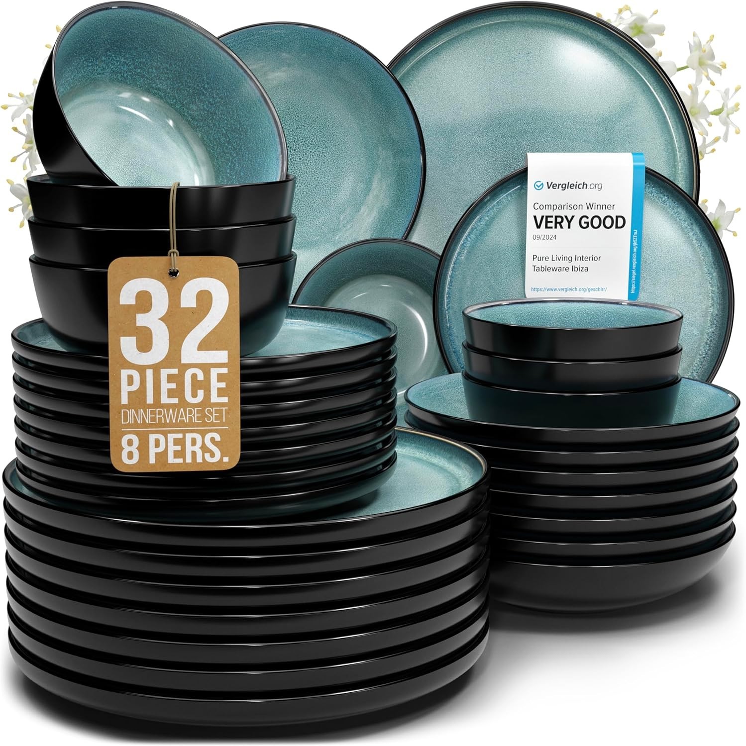 S For 8 - Modern Style Stoneware Dinnerware Set - Scratch