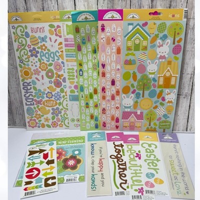 Doodlebug STICKERS Icons Headlines Easter Tags Lot of 12