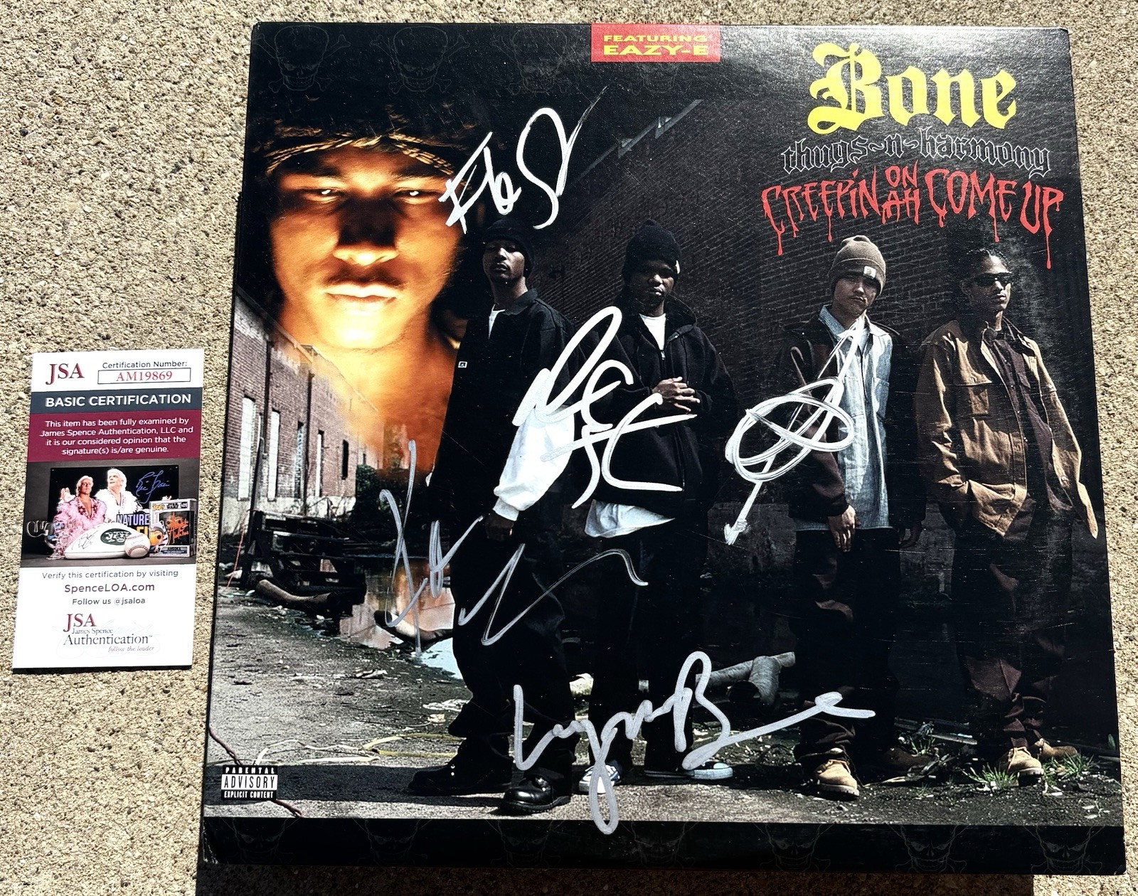 BONE THUGS N HARMONY SIGNED Splatter Vinyl JSA COA RSD Creepin On