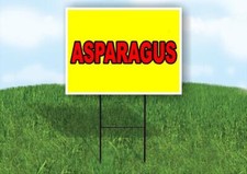 ASPARAGUS Yellow Red 18x24 in Yard Road Sign w/ Stand