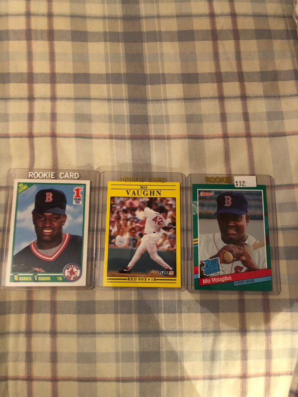 1 1990 AND 2 1991 MO VAUGHN ROOKIE CARDS-IN INDIVIDUAL ROOKIE CARD HOLDERS