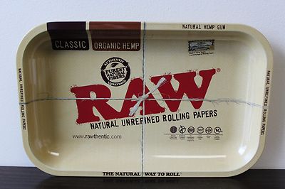 RAW Small Metal Rolling Tray Vintage Style~7x11 Used Discount Sale 