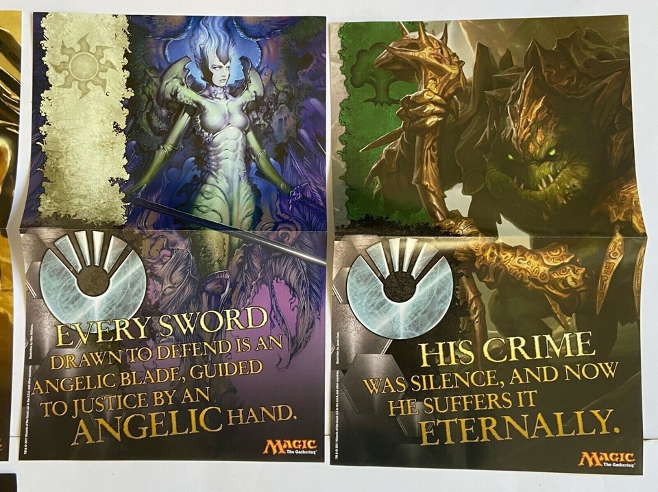 Magic The Gathering 7pc Promo Poster Set Mirrodin Besieged Mirran