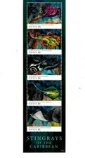 Nevis 2012 - Stingrays of the Caribbean - Sheet of 5 Stamps - Scott #1716 - MNH