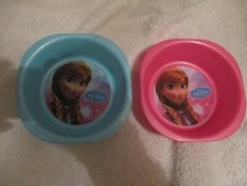 2 disney frozen dishes bowls 1pink 1 blue
