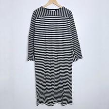 NWT Zara 100% Wool Striped Midi Dress Black/White Size Small