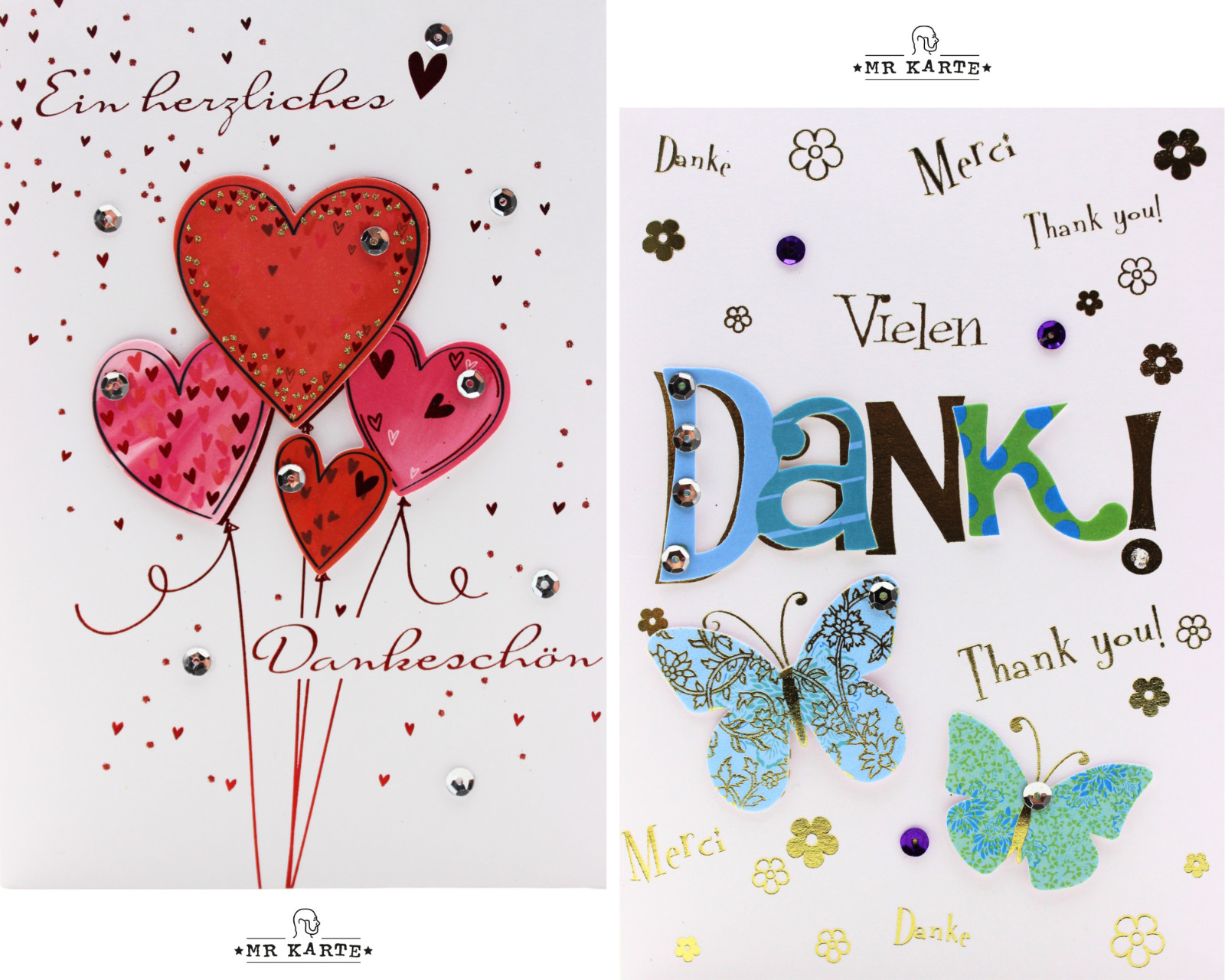 avan carte Danke Karte Vielen Dank Dankeschön Grußkarte Klappkarte Danksagung