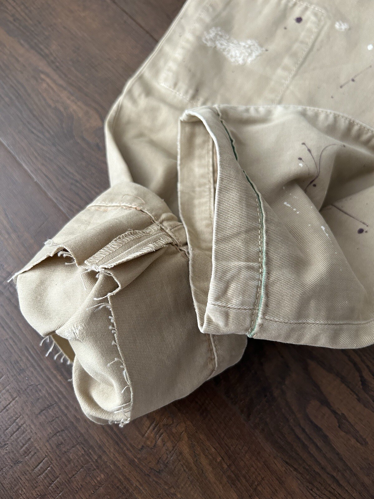 American eagle khaki patch, splashed ink, distres… - image 3