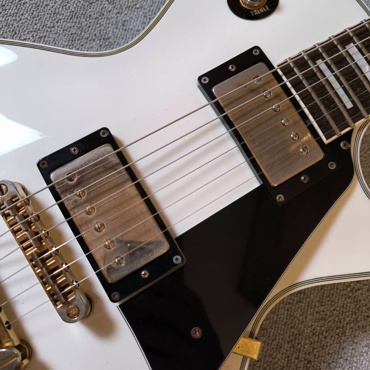 Burny by Fernandes Electric Guitar Les Paul Custom White RLC Burny by Fernandes Electric Guitar Les Paul Custom White RLC