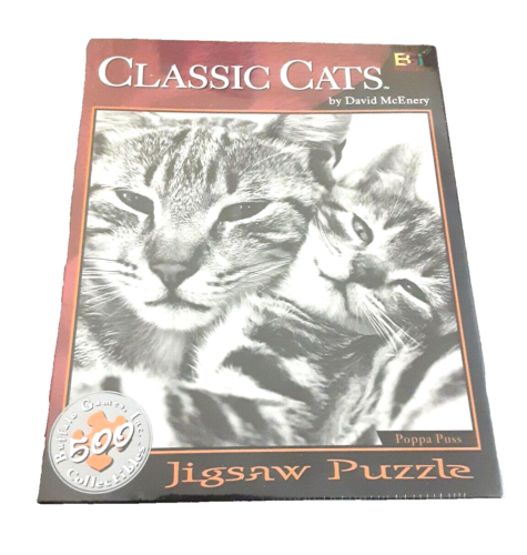 "POPPA PUSS" 500 Piece Classic Cats Puzzle Vintage Buffalo Games 1999 - Afbeelding 1 van 6