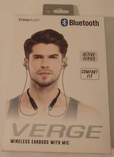 Prime Audio Bluetooth VERGE Wireless Earbuds With Mic - Silver/Black - Sealed 