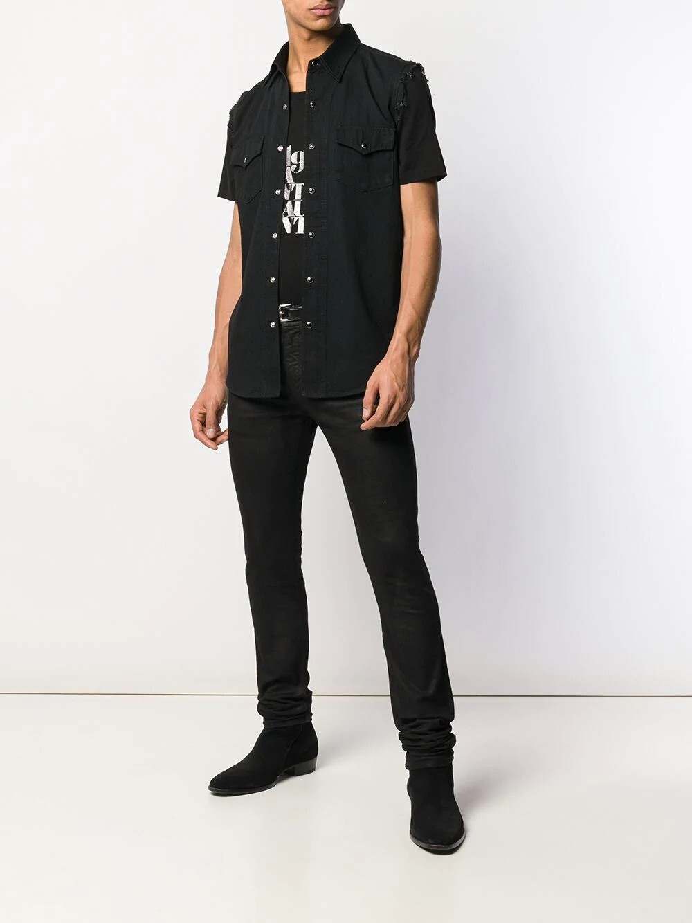 SAINT LAURENT DENIM JEANS SHIRT CAMICIA GILET GILET S SMALL PREZZO VHB