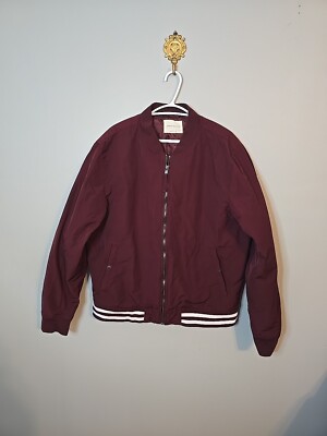 Areopostale Mens Bomber Jacket Maroon Size Xl
