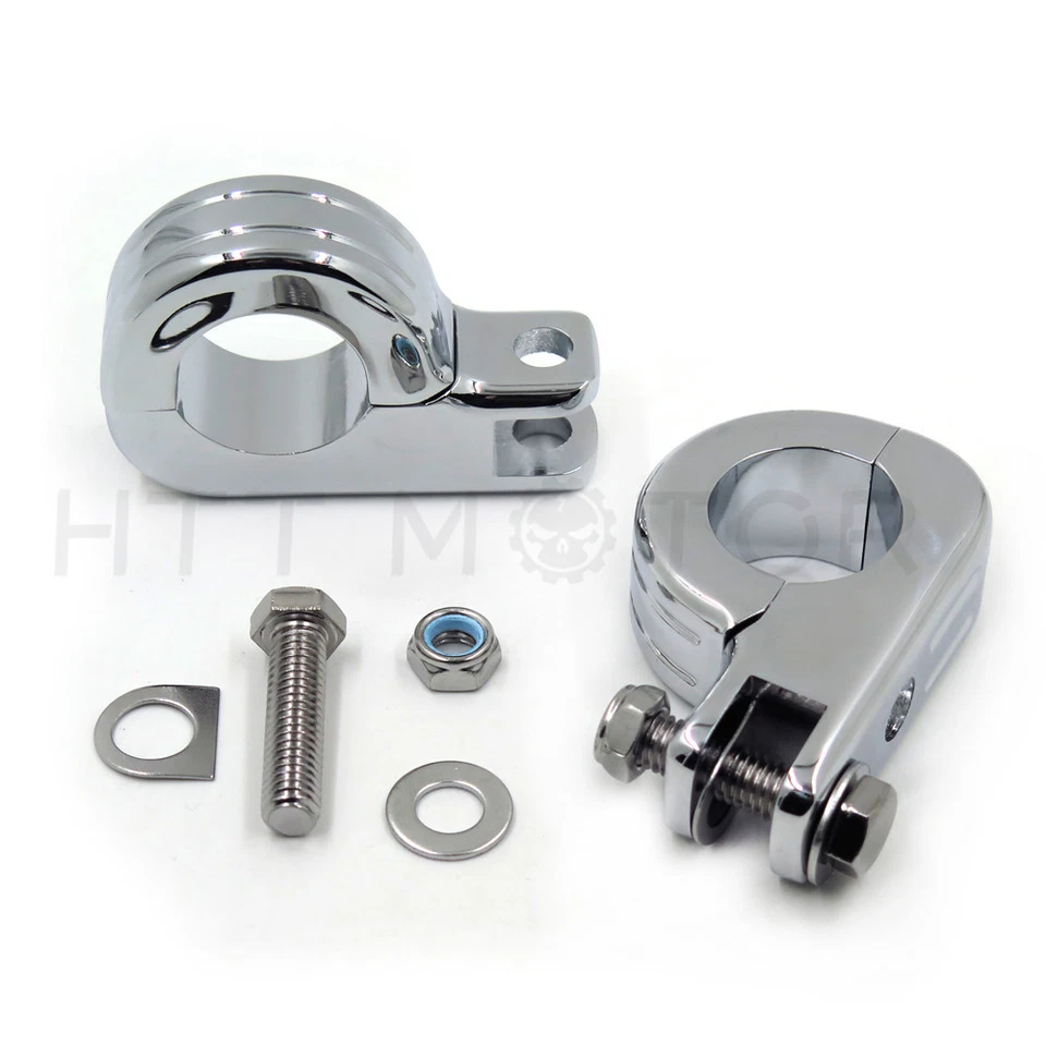 Kit de montaje de clavija de pie de carretera de 1,25" para barras de motor Harley Touring Road King nuevo Foto 2 de 4