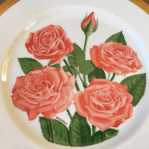 Vntg 1976 America Rose All American Rose Society Bookout Gorham China USA Plate - Picture 3 of 5