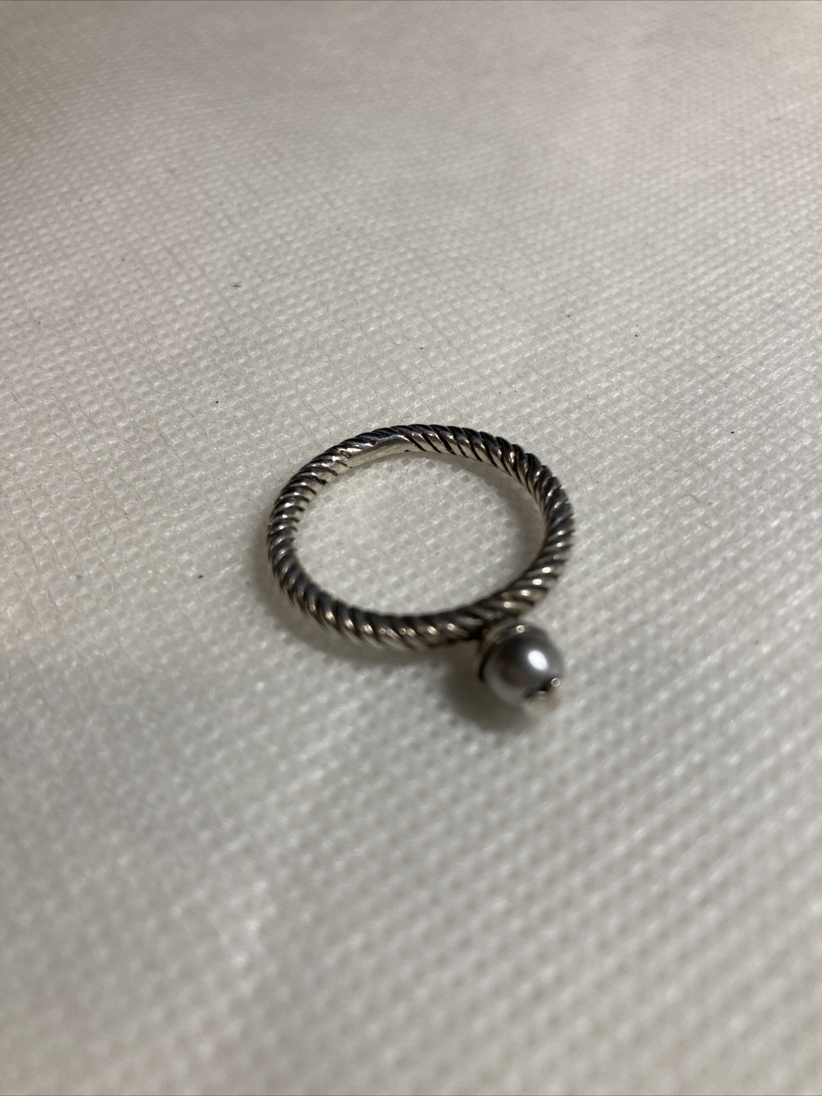 silver Sterling 925 stack ring with silver tone p… - image 7