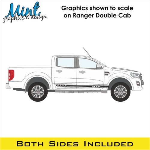 to fit FORD RANGER TRUCK 4x4 Side Stripes OFFROAD Decals Stickers Graphics 015 - Picture 3 of 4