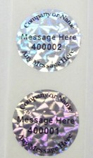 TW20c 3/4" Round Custom Print Tamper Evident Hologram Label Sticker Seals