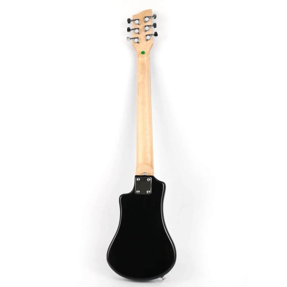 Rechte Hand tragbare E-Gitarre Mini Reise Kind mit Gigbag Gurt in Schwarz - Bild 2 von 4