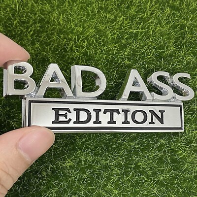 1pc New Bad Ass Edition Emblem Car Badges Badass 3D Sticker Decal Chrome Black