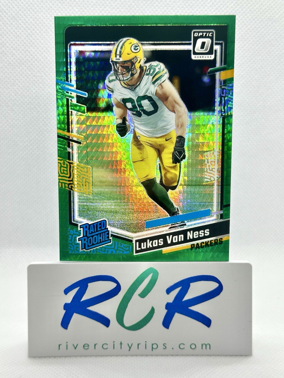 2023 Optic - Rated Rookie Green Hyper Prizm #240 Lukas Van Ness - Packers 🧀