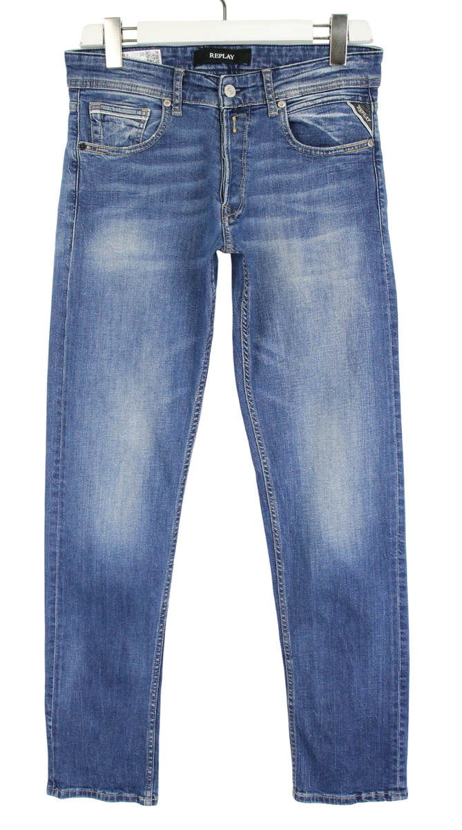 REPLAY GROVER ストレートデニム W30/L32 REPLAY Grover Straight Fit Jeans Men's W30/L32 Light Blue