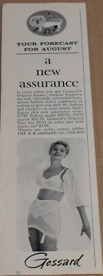 1960 Print Ad Forecast for August Gossard Bra Girdle Pinup Horoscope Lady Art
