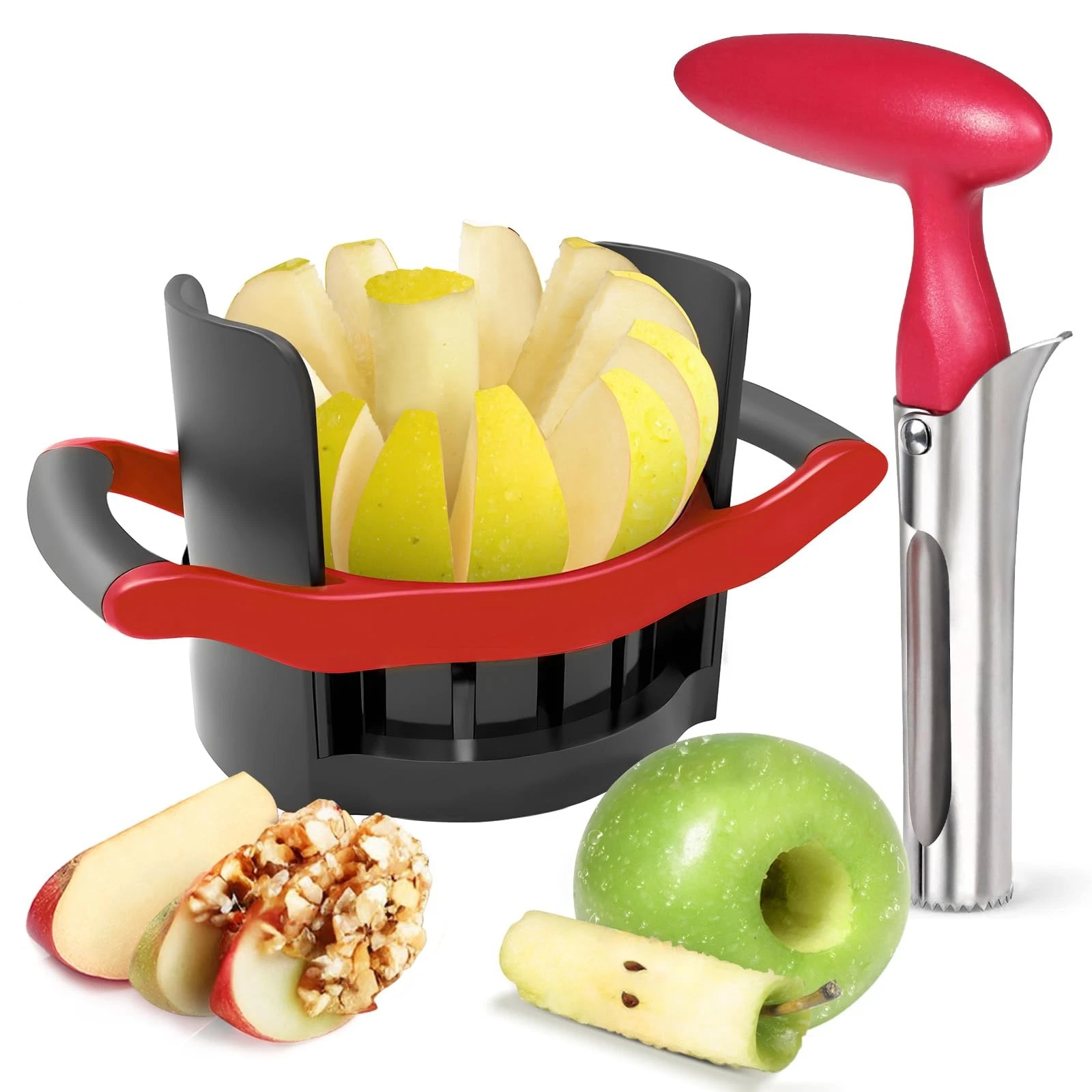 Newness 5.12 - Inch Large Apple Slicer Corer, Cut 12 Thin Slices All the Way ...