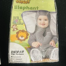 Spirit Halloween Baby Elephant Costume Infant Unisex 0 6M New Complete 2pc Set