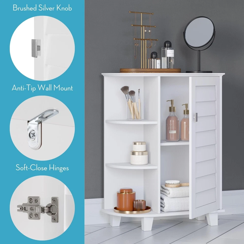 Armario de almacenamiento Brookfield con 3 estantes laterales curvos e interior ajustable S... Foto 2 de 4