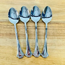 Reed and Barton COUNTRY FRENCH 4 Teaspoons Stainless Steel Flatware Spoon Glossy