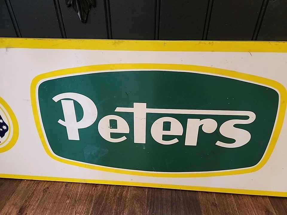 Vintage Genuine Peters Ice Cream Sign milkbar original Near Mint - image 3 of 4
