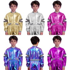 Boys Jacket Party Coat Zipper Outwear Baseball Clubwear Carnival Costume Dance
