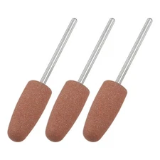 3pcs 80# Abrasive Mounted Stone 2/5 Shank 1/9 Dia Round Stone Grinding Head -