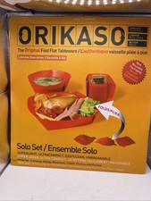New Orikaso Fold Flat Tableware Dinner Set Plate Bowl Camping Hiking Backpack