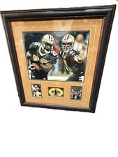 Drew Brees - Reggie Bush Framed Autograph 32x34