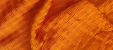 5m Orange Seersucker Gingham Fabric, Polyester Material