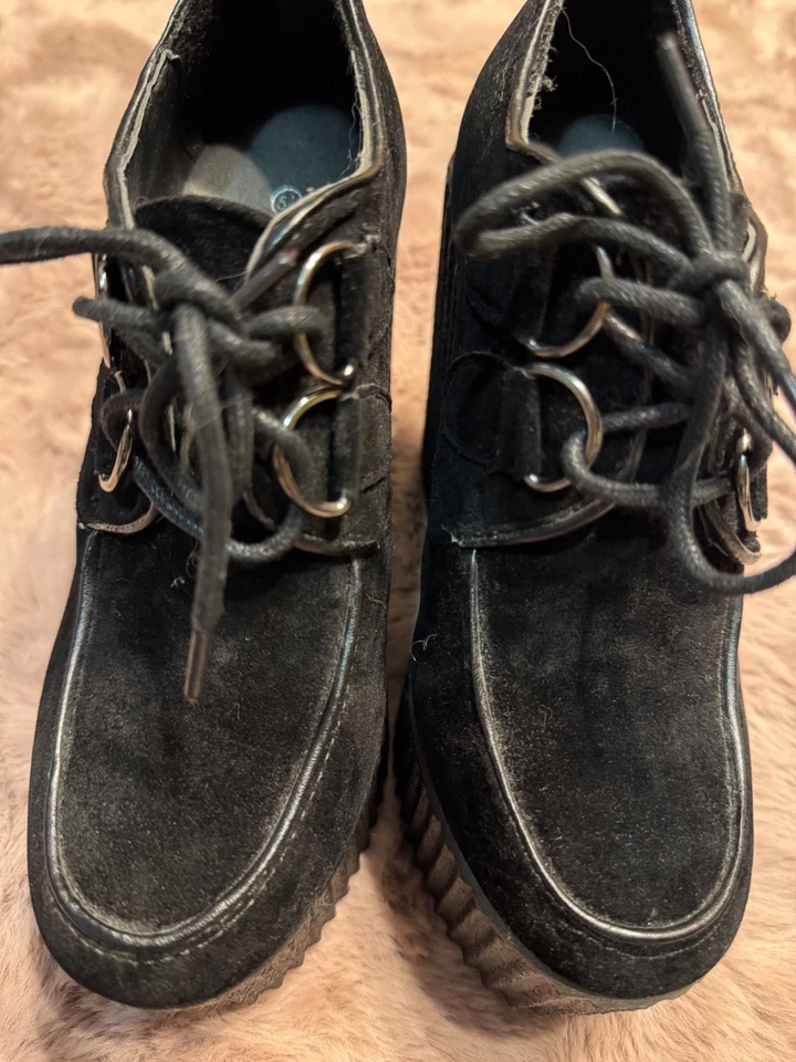 Wild Diva plataforma creepers ante negro para mujer talla 5.5 punk Foto 3 de 4