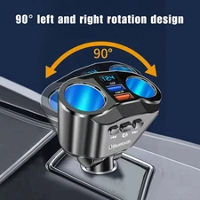 2 Way Dual USB Charger Adapter Car Cigarette Lighter Socket Splitter Accessories