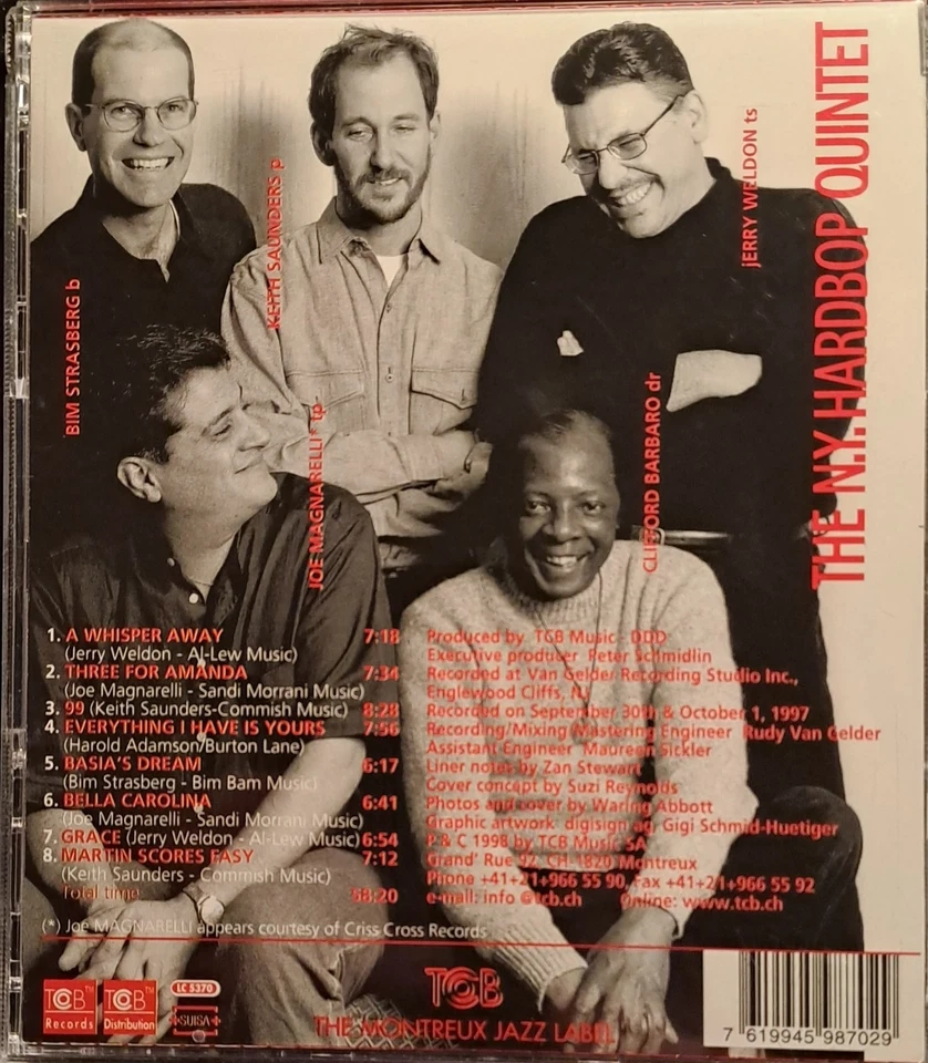 CD The N.Y. Hardbop Quintet: A Whisper Away + Jerry Weldon/ Joe Magnarelli u.a. - Bild 2 von 2